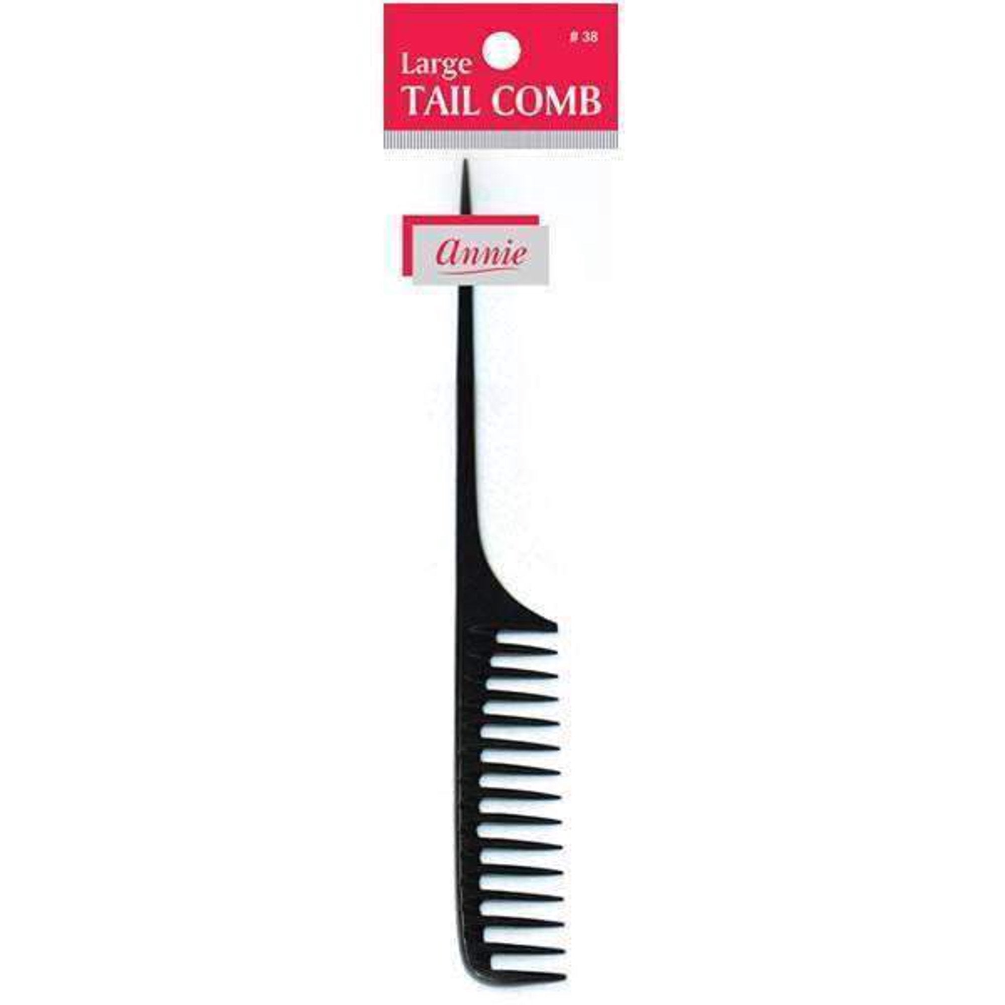 ANNIE LARGE TAIL COMB BLK #38