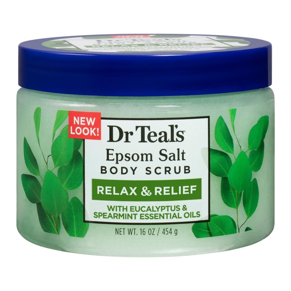 DR TEAL'S EPSOM SALT BODY SCRUB RELAX & RELIEF WITH EUCALYPTUS & SPEARMINT ESSENTIAL OILS