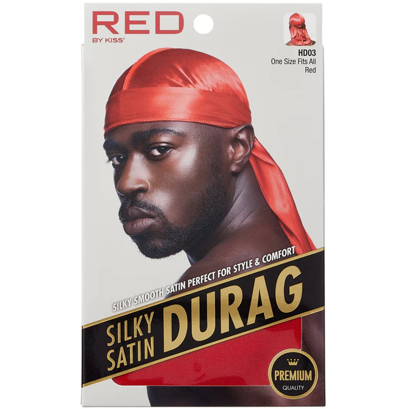 RED SILKY SATIN DURAG HD01
