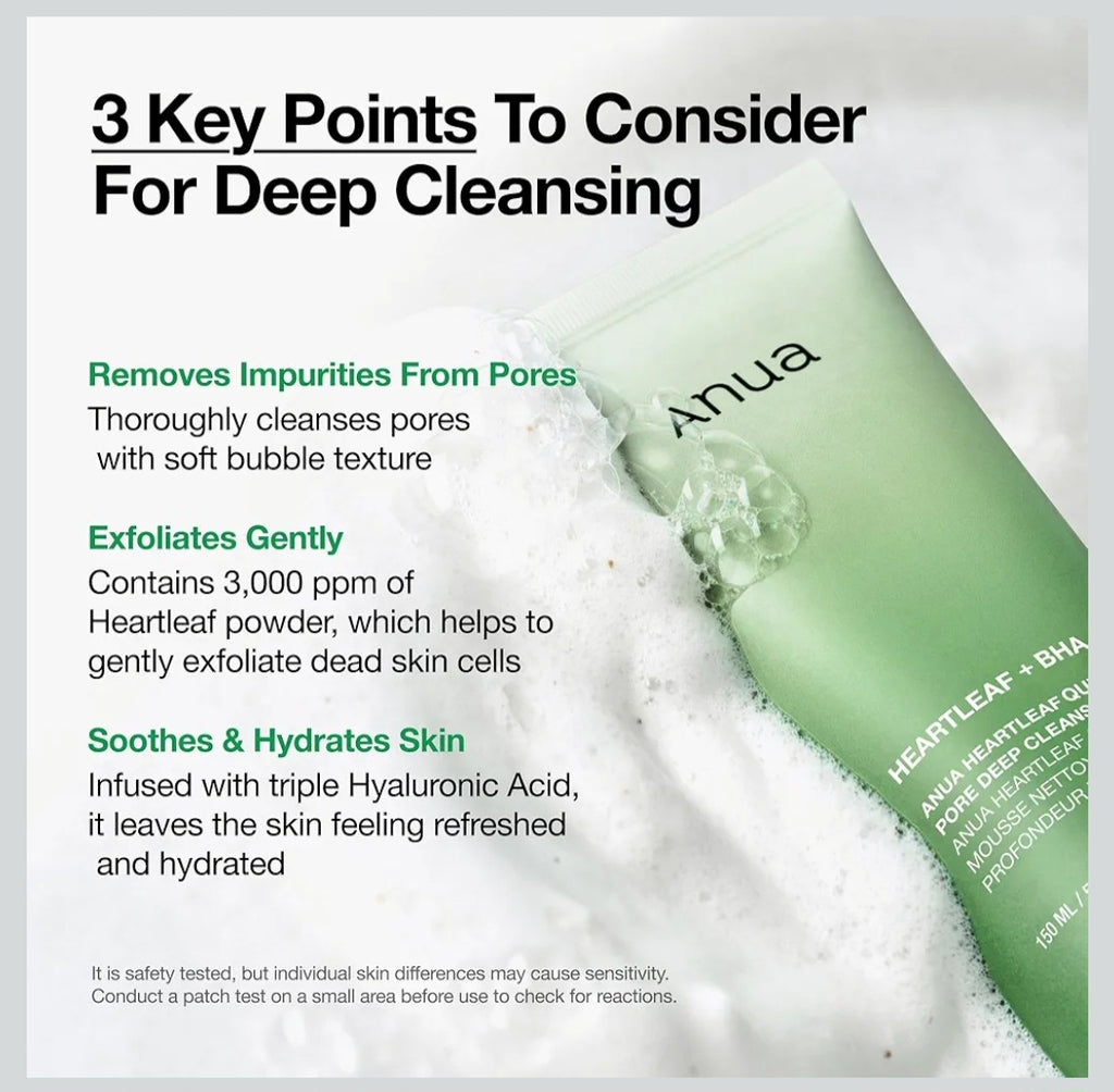 ANUA HEARTLEAF PORE DEEP CLEANSING FOAM