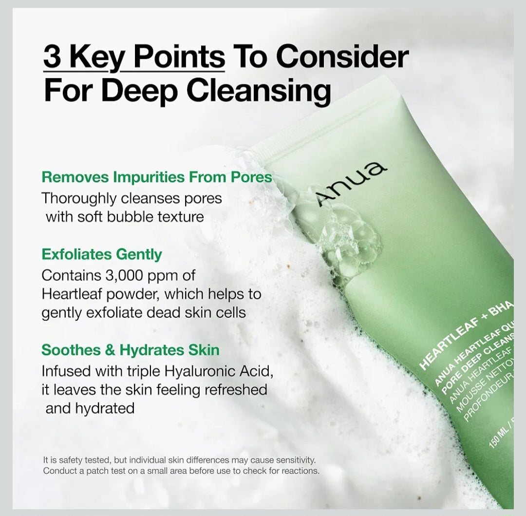 ANUA HEARTLEAF PORE DEEP CLEANSING FOAM